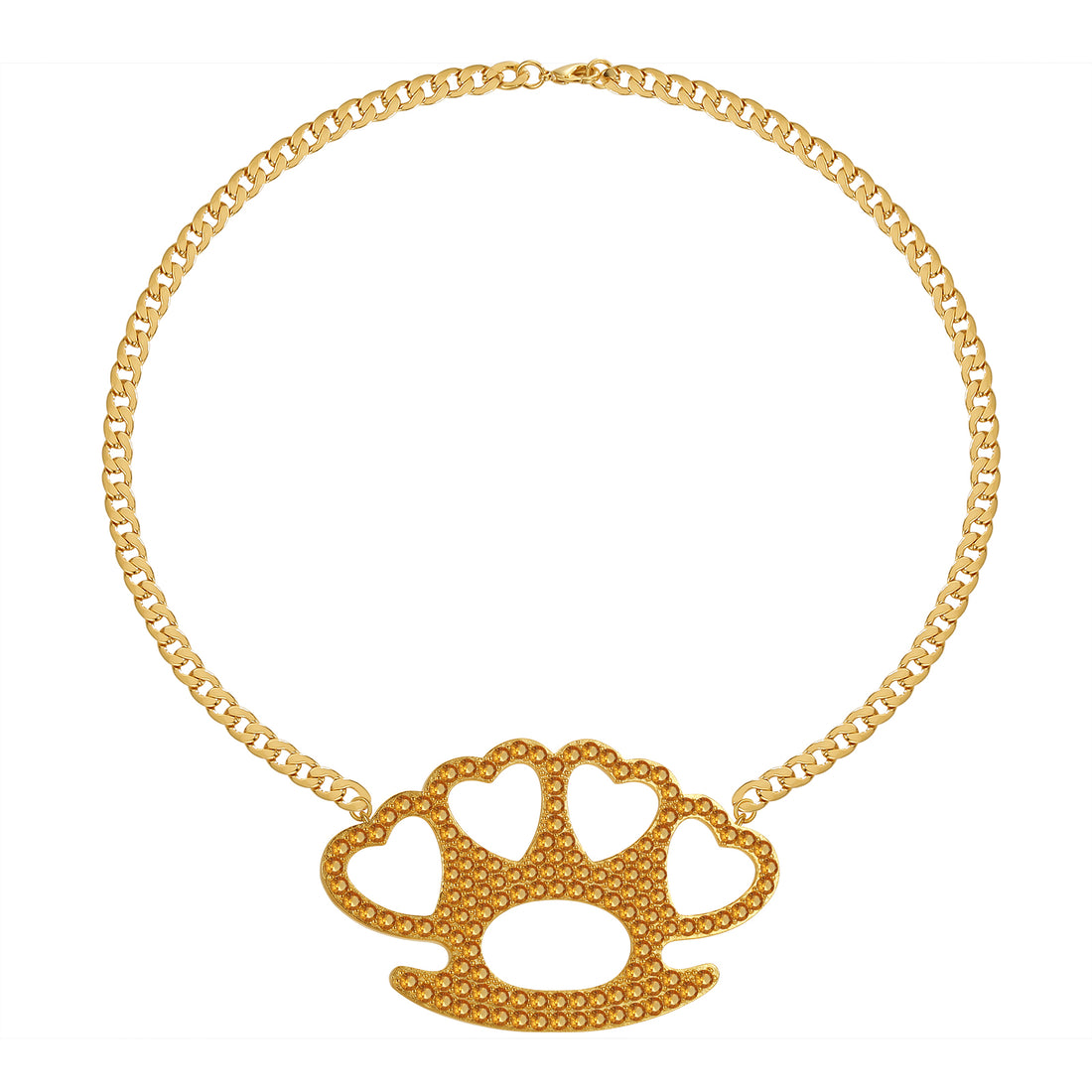 Heart Brass Knuckle Necklace