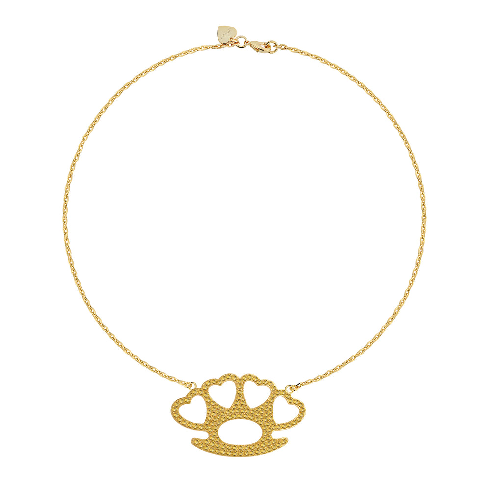 Mini Heart Brass Knuckle Necklace