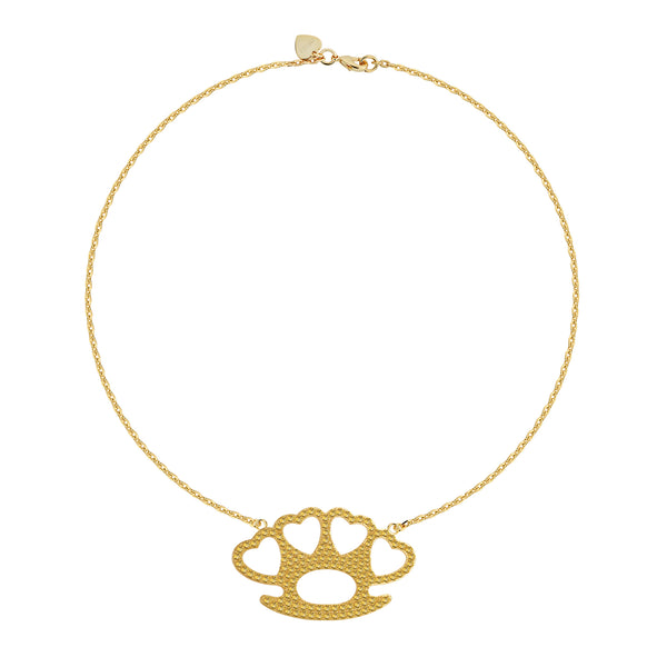Mini Heart Brass Knuckle Necklace