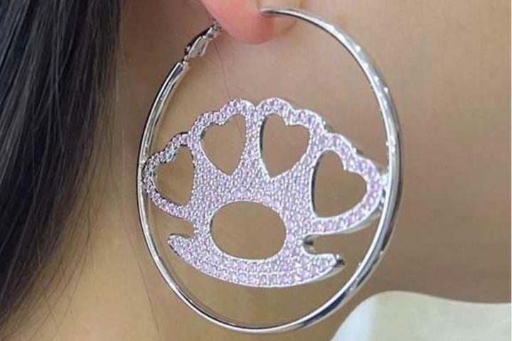 Heart Brass Knuckle Earrings